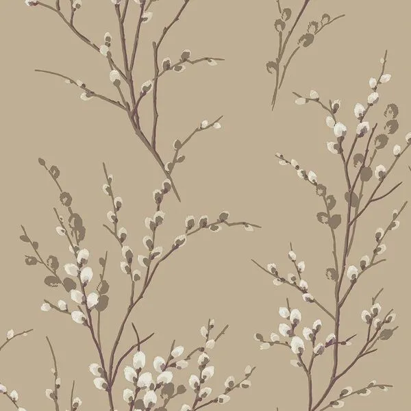 Product Image 1 for Laura Ashley Pussy Willow Natural Wallpaper from Graham & Brown