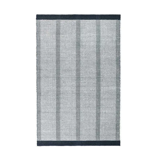 Kochi Jute Blend Striped Area Rug with minimalist black bands enclosing a geometric striped pattern