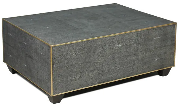 Product Image 2 for Gray Leather Shagreen Cocktail Table from Sarreid Ltd.