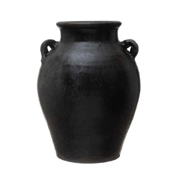 Product Image 1 for Susan 9.5" Round Black Decorative Clay Jar from Creative Co-Op