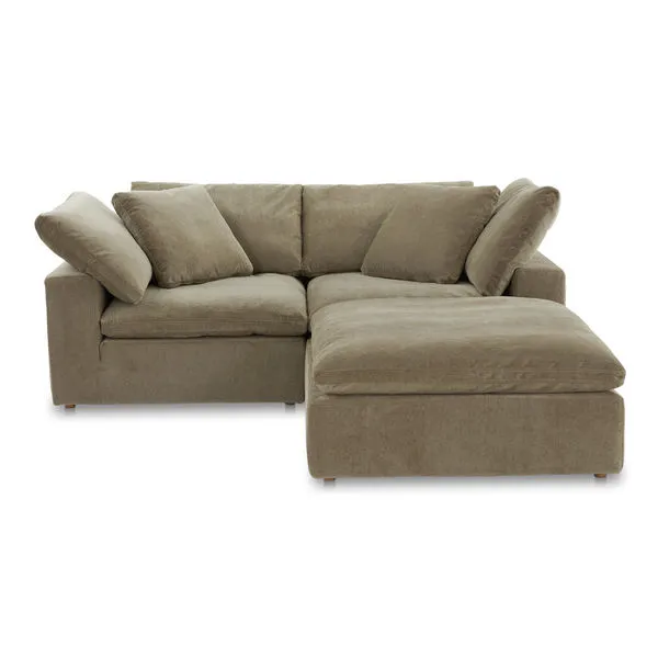 Terra Condo Nook modular sectional sofa in mocha brown Performance Technology Fabric with plush cushions and chaise lounge...