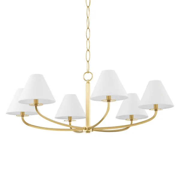 Product Image 1 for Stacey 6-Light Chandelier - Aged Brass from Hudson Valley