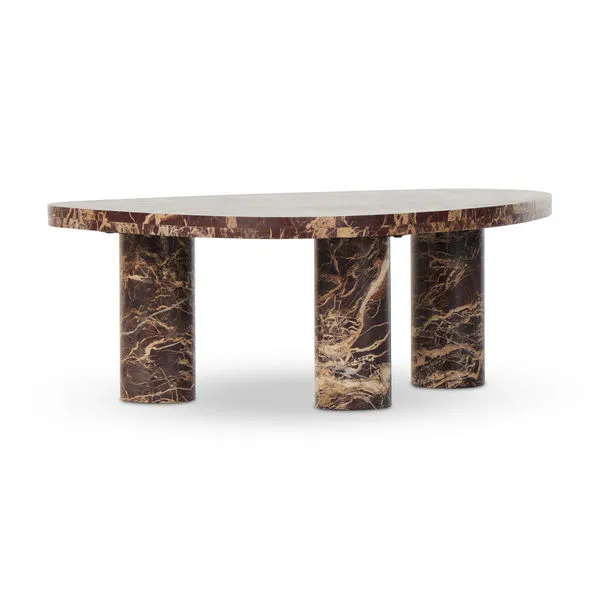 Product Image 1 for Zion Merlot Marble Small Coffee Table from Four Hands