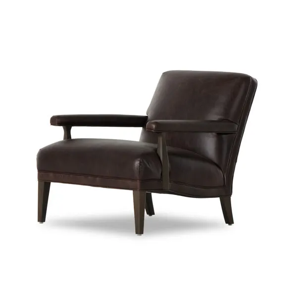 Product Image 1 for Eli Conroe Cigar Black Leather Chair from Four Hands