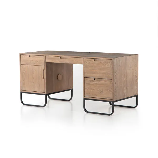 Product Image 5 for Burton Executive Desk Aged Drift Oak from Four Hands