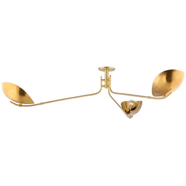 Product Image 1 for Avondale 3-Light Semi Flush - Aged Brass from Hudson Valley