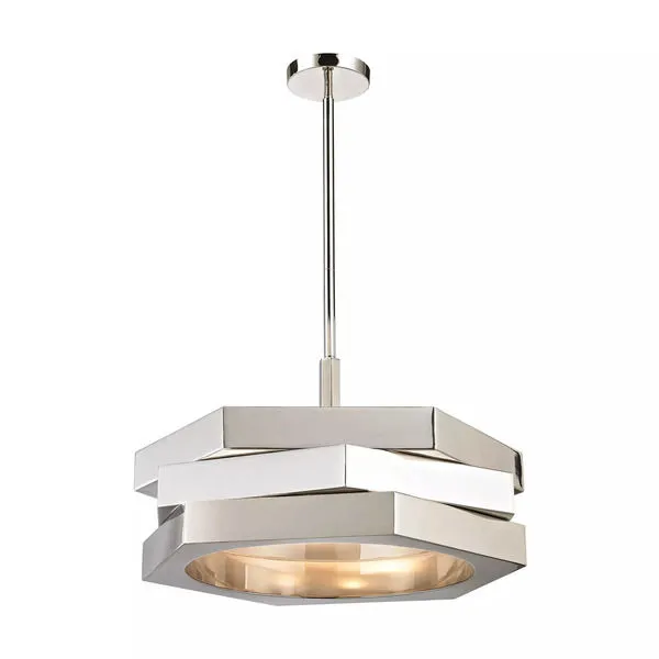 Product Image 1 for Facet 3 Light Pendant In Polished Nickel from Elk Home