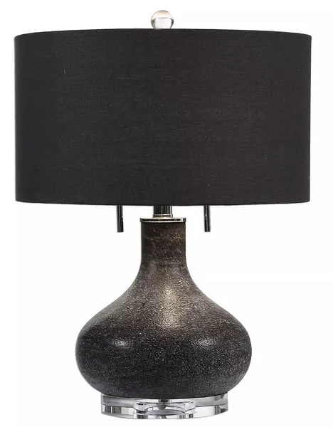 Product Image 2 for Uttermost Canelo Distressed Black Glass Lamp from Uttermost