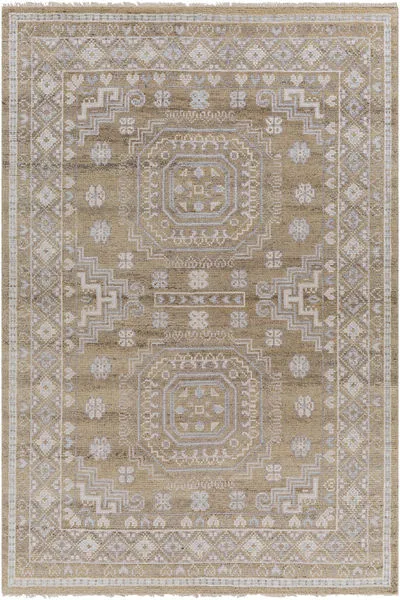 Product Image 1 for Almeria Hand-Knotted Mustard / Medium Gray Rug - 12' x 15' from Surya