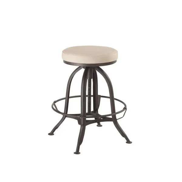 Product Image 4 for Welles Natural Canvas Backless Bar Stool With Adjustable Swivel Mechanism from World Interiors