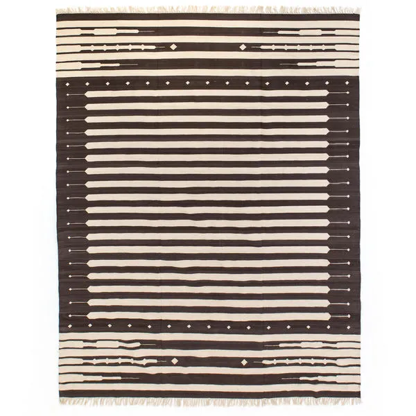 Product Image 4 for Grey Flatweave Bordered Stripe Rug 9x12' from Four Hands