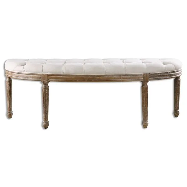 Product Image 2 for Uttermost Leggett Tufted White Bench from Uttermost
