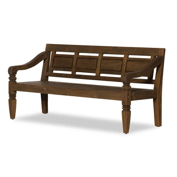 Product Image 1 for Foles Brown Wooden Outdoor Bench (No Cushion) from Four Hands