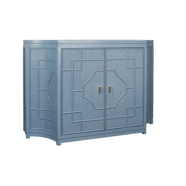 Product Image 1 for Two Door Decorative Rattan Overlay Cabinet With Curved Ends Painted from Worlds Away