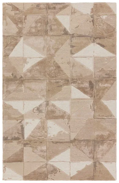 Product Image 1 for Agate Handmade Geometric Taupe/ Cream Rug - 6' x 9' from Jaipur 