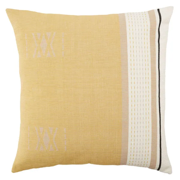 Product Image 1 for Parvati Yellow/ Light Taupe Tribal Pillow from Jaipur 