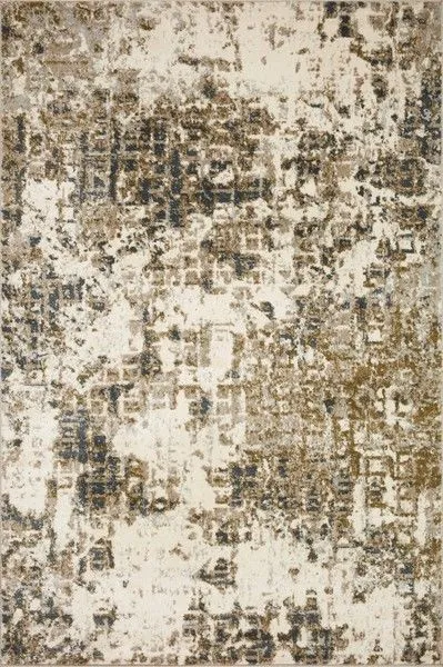 Modern abstract Spirit Pewter Olive rug with textured olive, pewter, and cream color mix