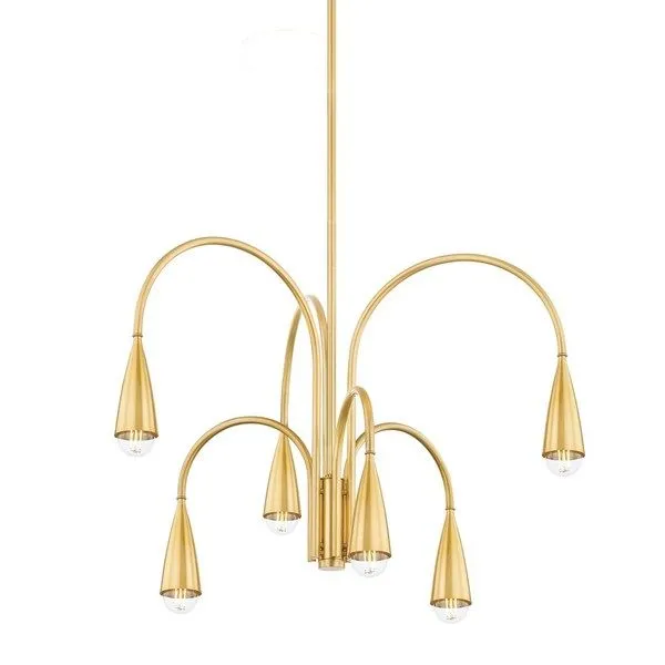 Product Image 1 for Jenica 6-Light Modern Aged Brass Chandelier from Mitzi