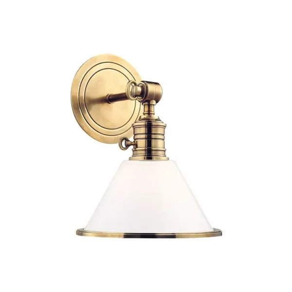 Product Image 1 for Garden City 1 Light Wall Sconce - White / Antique Brass from Hudson Valley