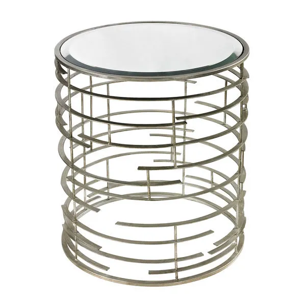 Product Image 1 for Contemporary Sculptural Metal Work Side Table With Clear Glass Top from Elk Home