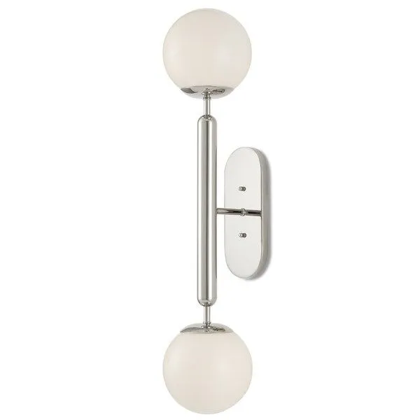 Product Image 1 for Barbican Double-Light Nickel Wall Sconce from Currey & Company