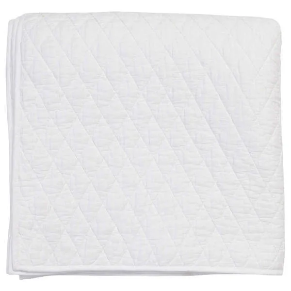 White quilt with diamond textured pattern made of 100% cotton, folded neatly
