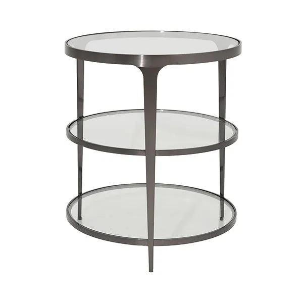 Product Image 1 for Vienna Glass Top Round End Table from Worlds Away