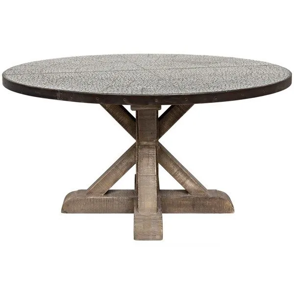 Product Image 1 for Zinc Rd Table With X Base Vintage from Noir