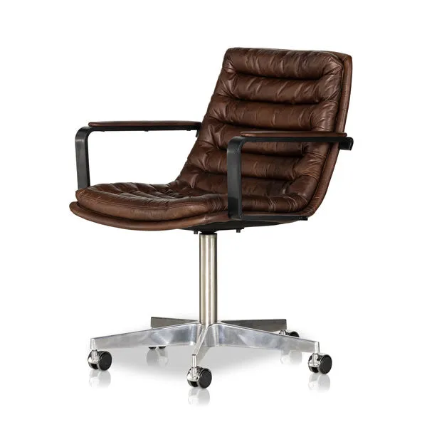 Product Image 1 for Malibu Iron Arm Desk Chair - Antique Whiskey from Four Hands
