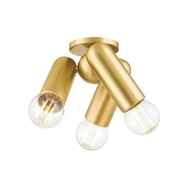 Product Image 1 for Lolly Aged Brass 3-Light Flush Mount from Mitzi
