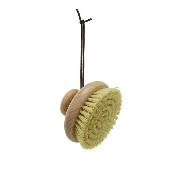 Product Image 1 for Janie Beech Wood Leather-Tie Body Brush with Round Handle from Creative Co-Op