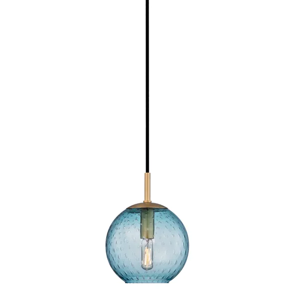 Product Image 1 for Rousseau 1 Light Pendant Blue Glass from Hudson Valley