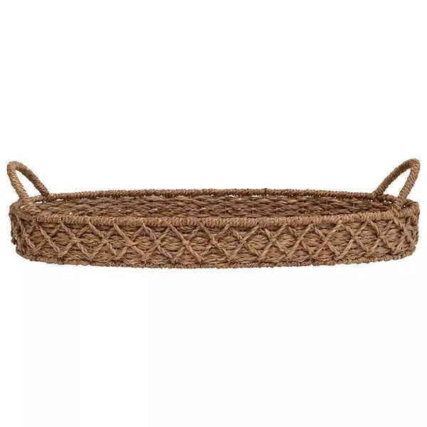 Product Image 1 for Decorative Oval Woven Seagrass Tray With Handles (Set Of 2) from Creative Co-Op