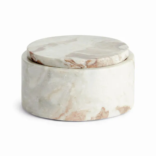 Product Image 1 for Jaqueline Marble Round Lidded Box Wide from Napa Home And Garden