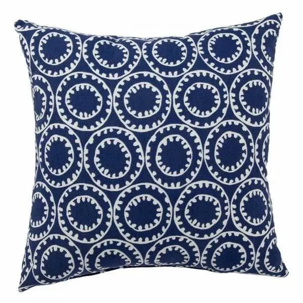 Product Image 1 for Ring A Bell Blue/ White Geometric Indoor/ Outdoor Throw Pillow 18 Inch from Jaipur 
