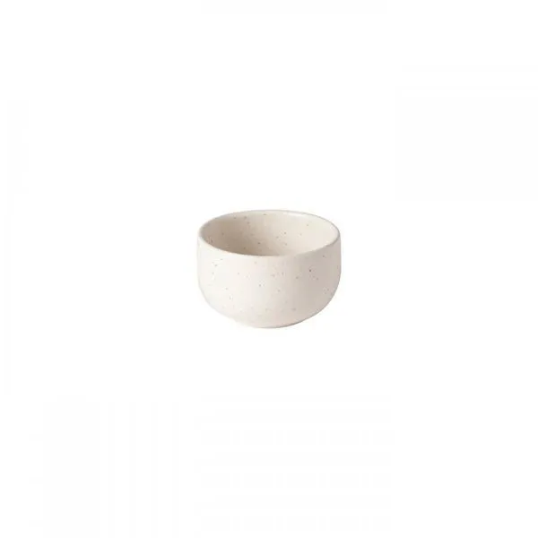 Round vanilla-colored Pacifica ramekin with subtle speckled stoneware texture
