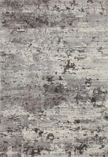 Full top view showing irregular charcoal and grey pattern across entire rug surface