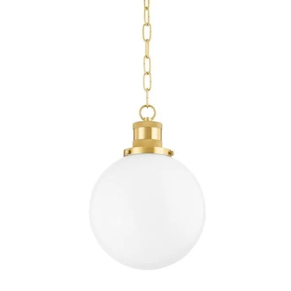 Product Image 1 for Beverly Small Gold Frosted Glass Sphere Pendant Light from Mitzi