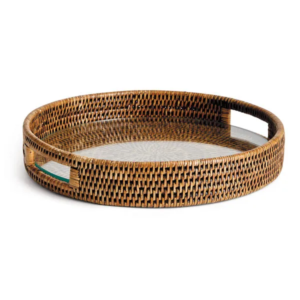 Product Image 1 for Burma Rattan Round Serving Tray from Napa Home And Garden