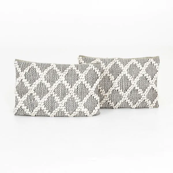 Product Image 2 for Black & Cream Diamond Pillow, Set Of 2 from Four Hands