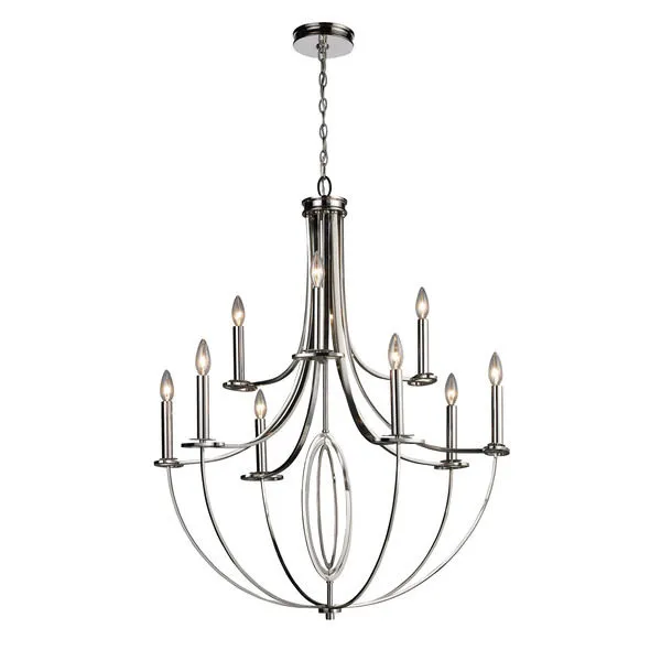 Product Image 1 for Dione 6+3 Light Chandelier In Polished Nickel from Elk Lighting