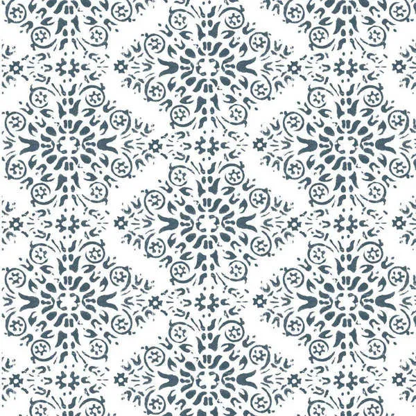Timbre Damask Premium Matte Wallpaper with elegant dark damask pattern on soft white background, matte finish