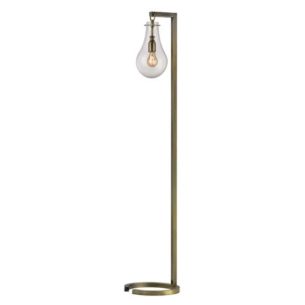 Product Image 1 for Antique Brass Floor Lamp With Clear Glass Shade from Elk Home