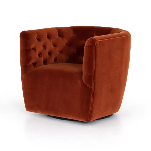 Product Image 8 for Hanover Round Swivel Accent Chair - Sapphire Rust from Four Hands