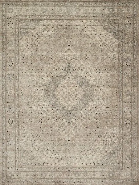 Millennium Sand Ivory Rug with traditional distressed pattern in soft neutral tones, rectangular shape