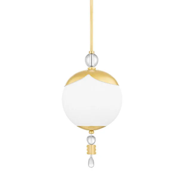 Product Image 1 for Perla 1-Light Small Aged Brass Pendant Light from Hudson Valley