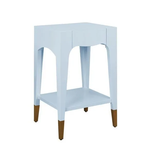 Product Image 2 for Patti Tapered Leg One Drawer Side Table With Antique Brass Foot Caps from Worlds Away