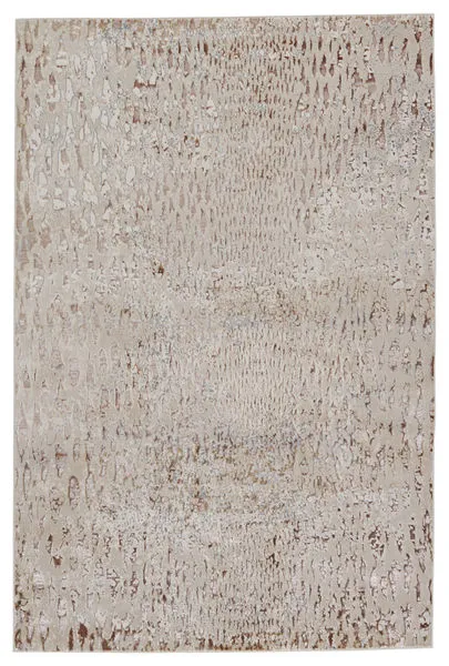Rectangular Kimball Animal Beige/Bronze rug with shimmering bronze leopard print pattern on neutral beige background