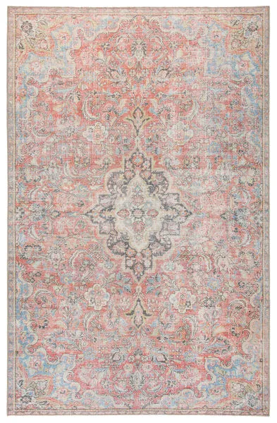 Product Image 16 for Foix Indoor / Outdoor Medallion Red / Light Blue Area Rug from Jaipur 