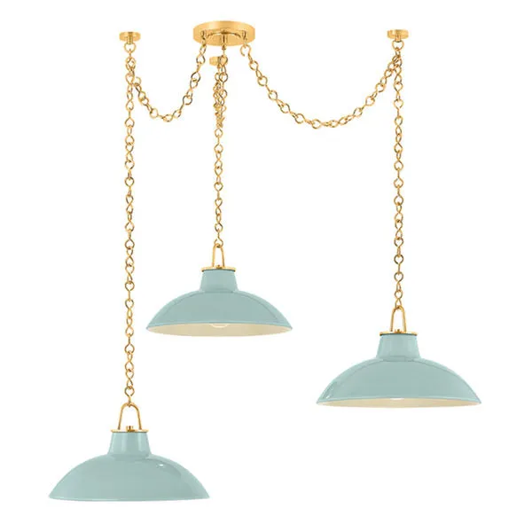 Product Image 1 for Pottersville Aged Brass / Ceramic Moss Crackle Chandelier from Hudson Valley